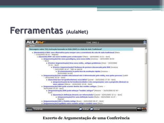 Ferramentas (AulaNet)Excerto de Argumentação de uma Conferência