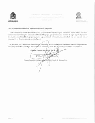 Todos los trámites relacionados con la presente Convocatoria son gratuitos,
La vía de comunicación entre la Autoridad Educativa u Organismo Descentralizado y los aspirantes al servicio público educativo,
serán el correo electrónico y los números de teléfono (celular y fijo), que aporten desde el momento de su pre-registro al concurso.
Constituirá responsabilidad de los propios aspirantes la precisión de la información proporcionada, la cual será necesaria para la
comunicación en el marco de este proceso de Ingreso.
Lo no previsto en esta Convocatoria. será resuelto
Estado de Quintana Roo y el Colegio de
de Educación PPtlica, la Secretaría de Educación y Cultura del
Quintana Roo, dfo¡acuerdo a sus ámbitos de competencia.
del Estado de Quintana Roo.
 