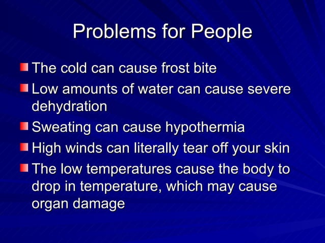 Cold Areas | PPT