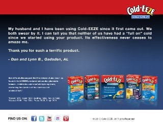 Cold-EEZE Cold Remedy Testimonial - Dan and Lynn