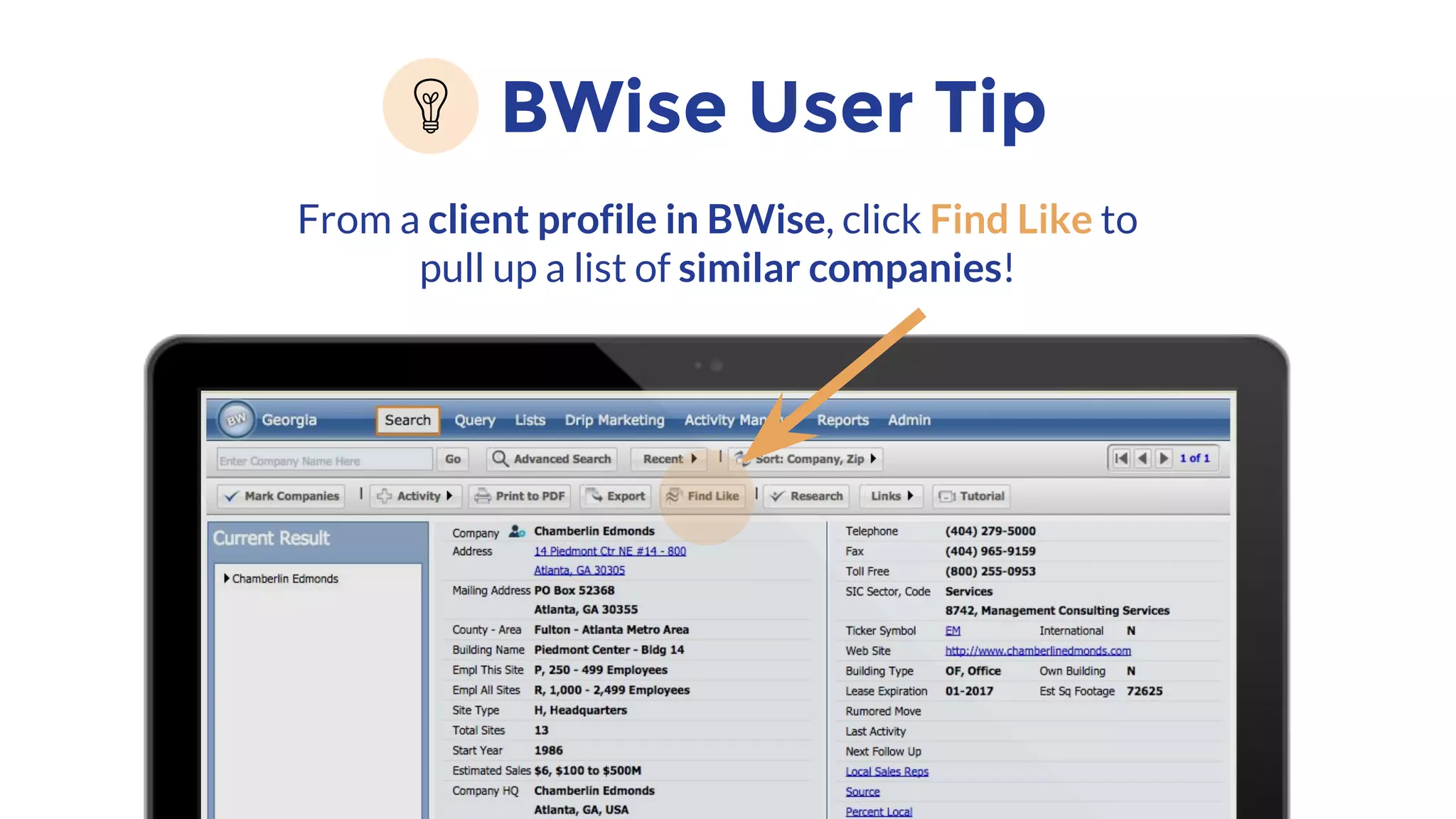 © Business Wise Inc. 2017
CHARLOTTE
2101 Rexford Rd.
Suite 132E
Charlotte, NC 28211
T. 704.554.4112
ATLANTA
6190 Powers Ferry Rd.
Suite 190
Atlanta, GA 30339
T. 770.956.1955
DALLAS
15851 Dallas Pkwy.
Suite 404
Addison, TX 75001
T. 214.306.0605
 