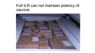 Full ILR can not maintain potency of
vaccine
 