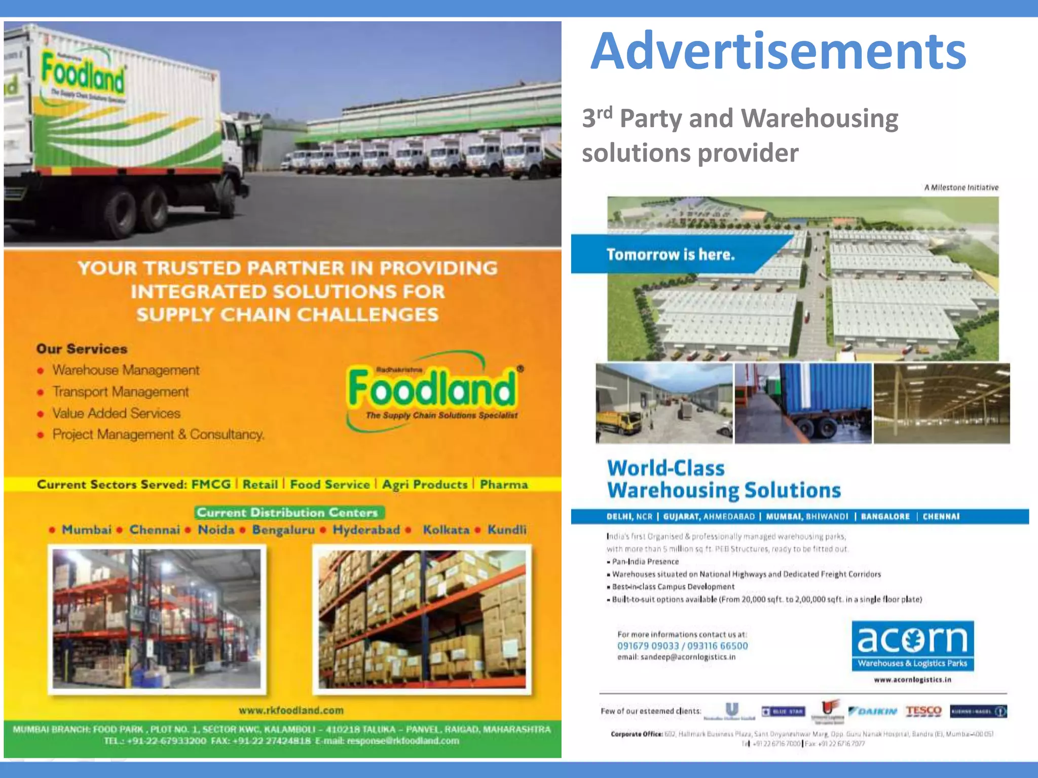 Advertisements
3rd Party and Warehousing
solutions provider
 
