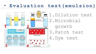 1.Dilution test
2.Microbial
growth
3.Patch test
4.Dye test
Please add
pictures
Please replace the
text content and copy
your content here
Please replace the
text content and copy
your content here
Project A
Please replace the
text content and copy
your content here
Please replace the
text content and copy
your content here
Project B
• Evaluation test(emulsion)
1 2
3 4
 