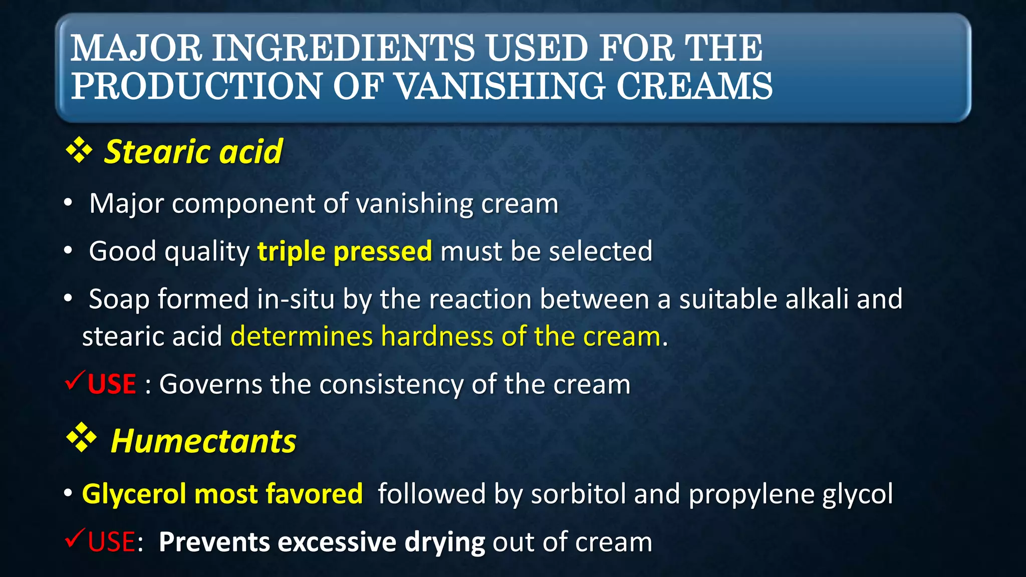 Cold cream vanishing cream | PPT