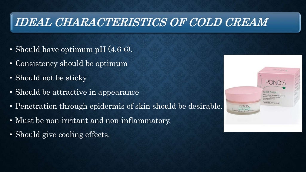 Cold cream vanishing cream