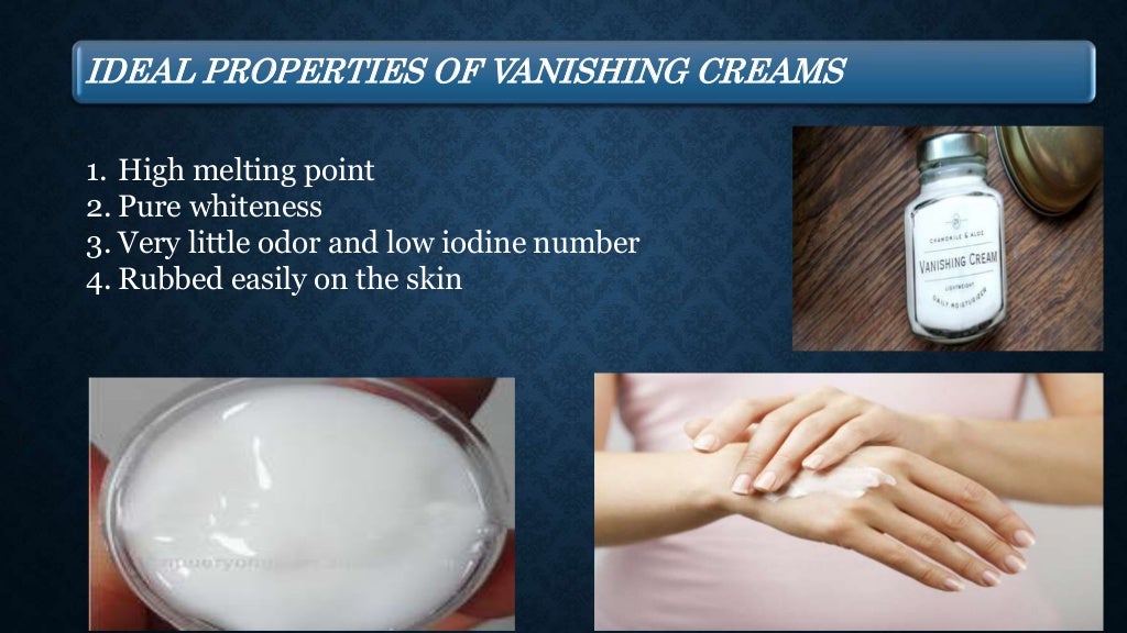 Cold cream vanishing cream