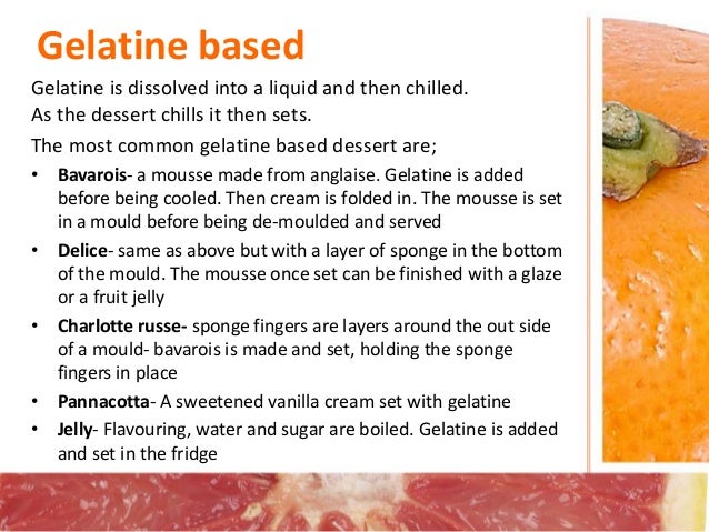example of cold dessert with ingredients and procedure