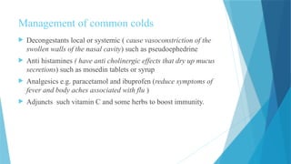 Signs and symptoms for cold, flue and allergic rhinitis.pptx