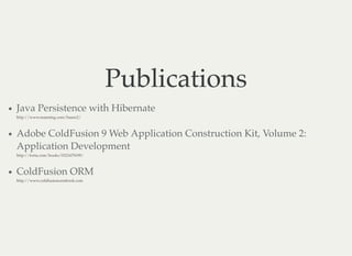 Let ColdFusion ORM do the work for you! | PDF