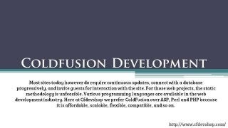 Coldfusion Development | Website Application Development