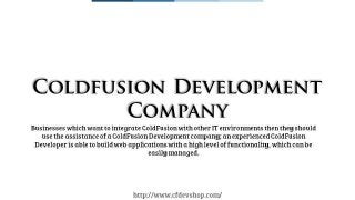 Coldfusion Development Company | Coldfusion Developers