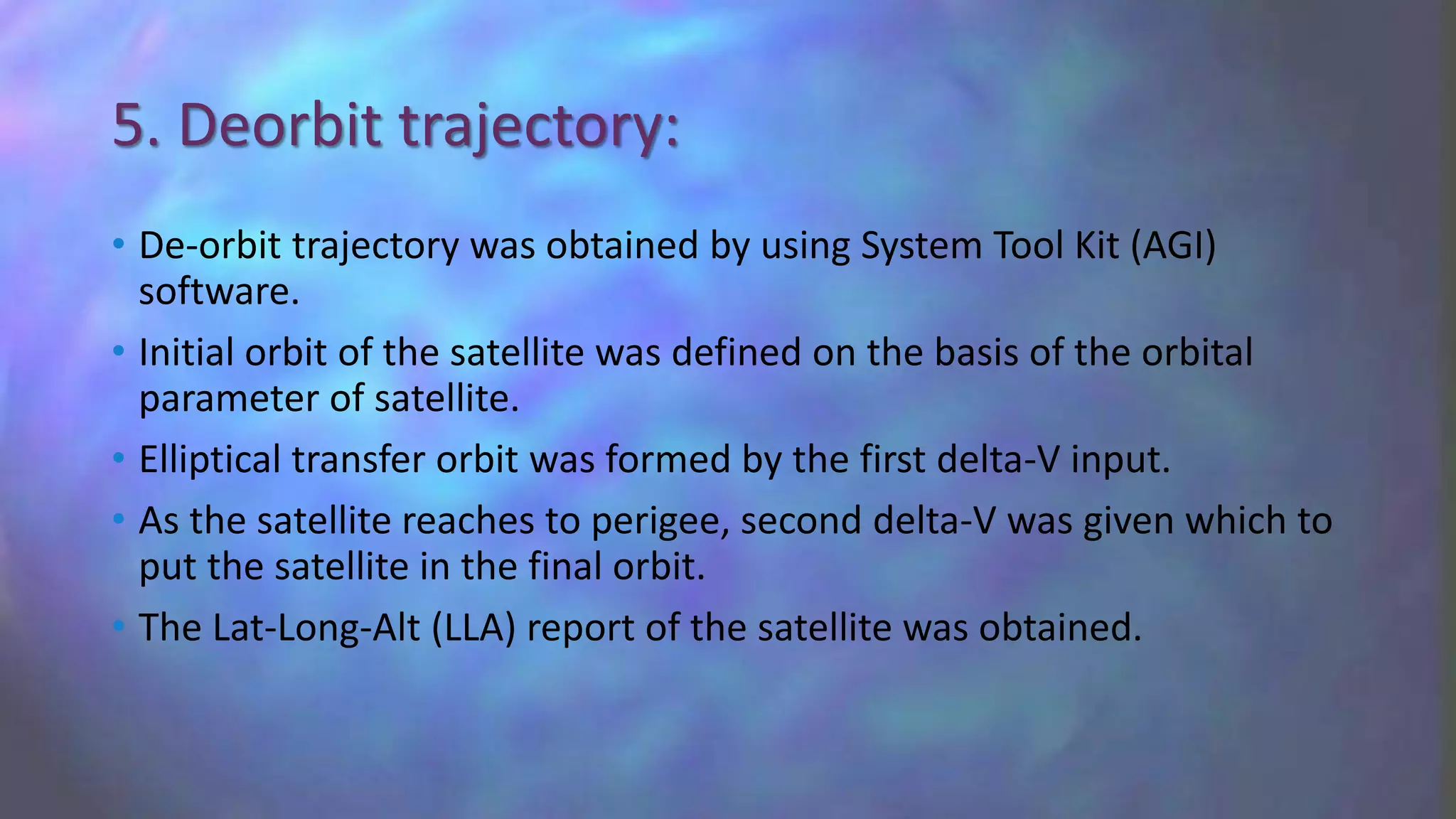 Cold gas thruster to de orbit nano satellite | PPTX