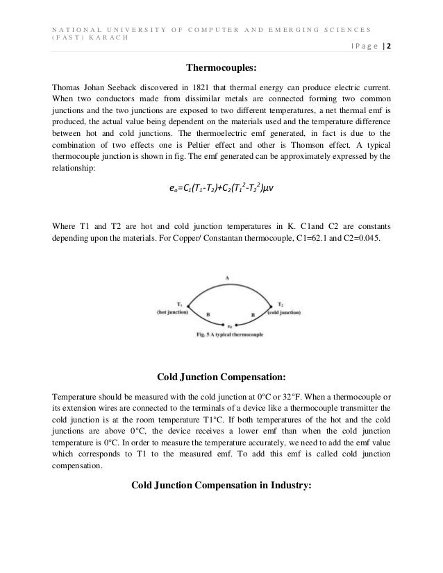 Cold junction compensation