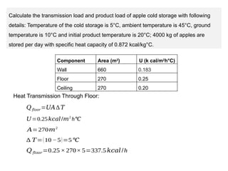 Cold Load Calculation of cold storage with sample calculation | PPTX