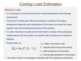 Cold Load Calculation of cold storage with sample calculation | PPTX