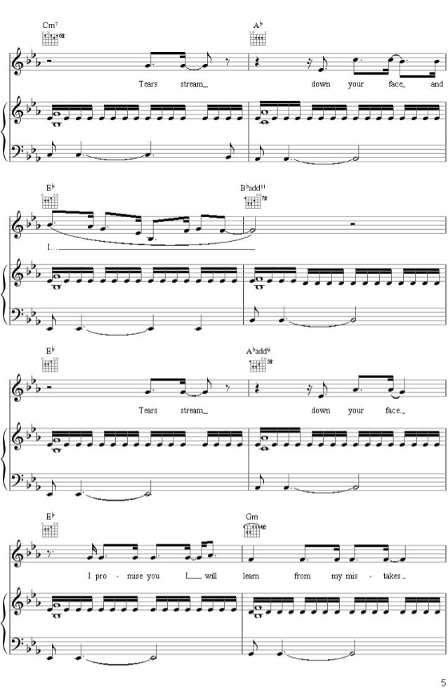 coldplay fix you fix you piano sheet music