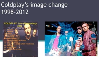 Coldplay’s image change
1998-2012
 