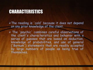 COLD READING 101 | PPTX