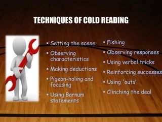COLD READING 101 | PPTX