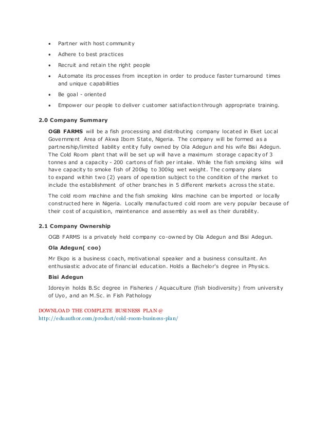business plan pisciculture pdf