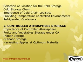 Cold Storage, Cold Chain & Warehouse | PPTX