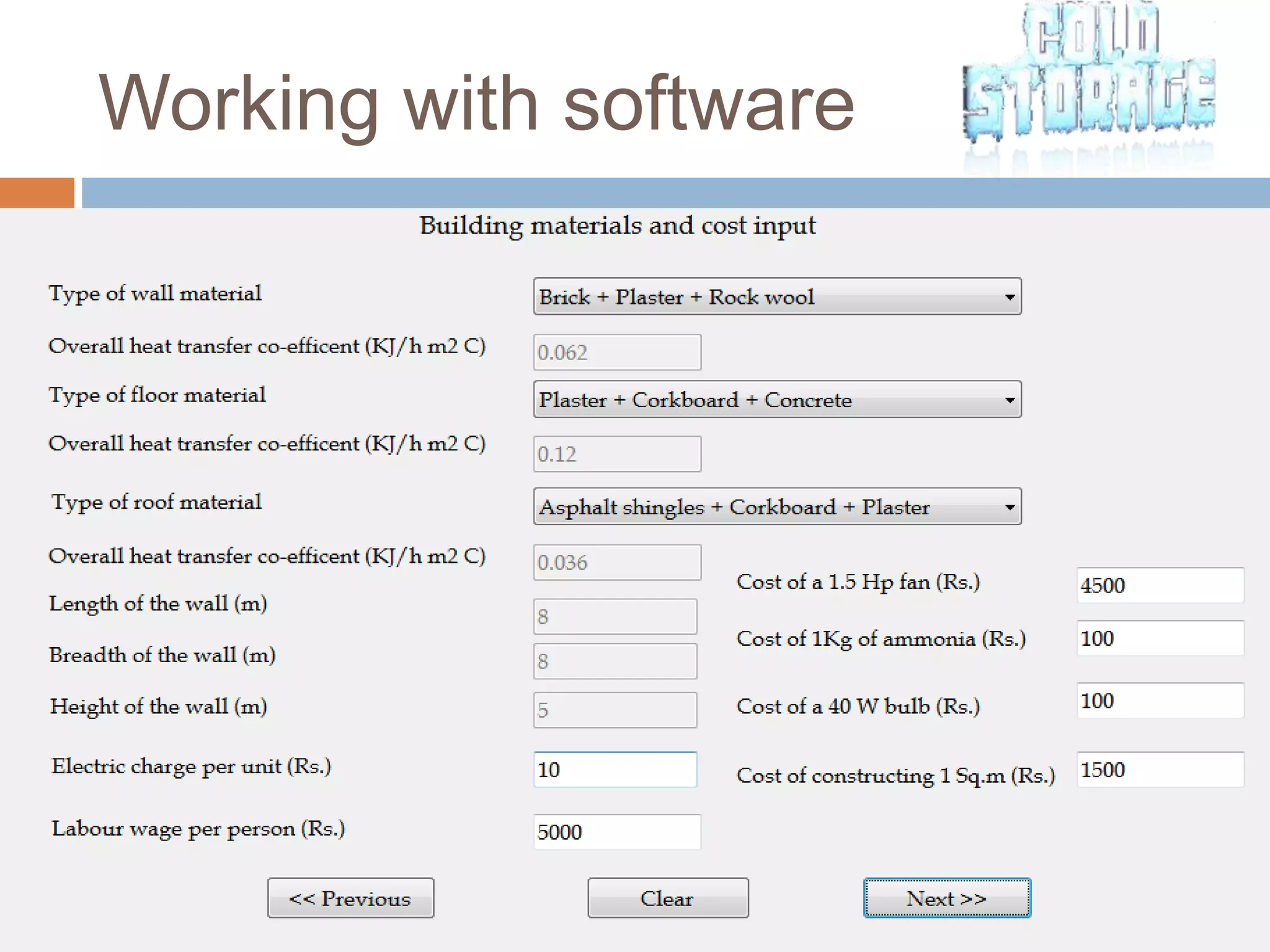 Working with software
 