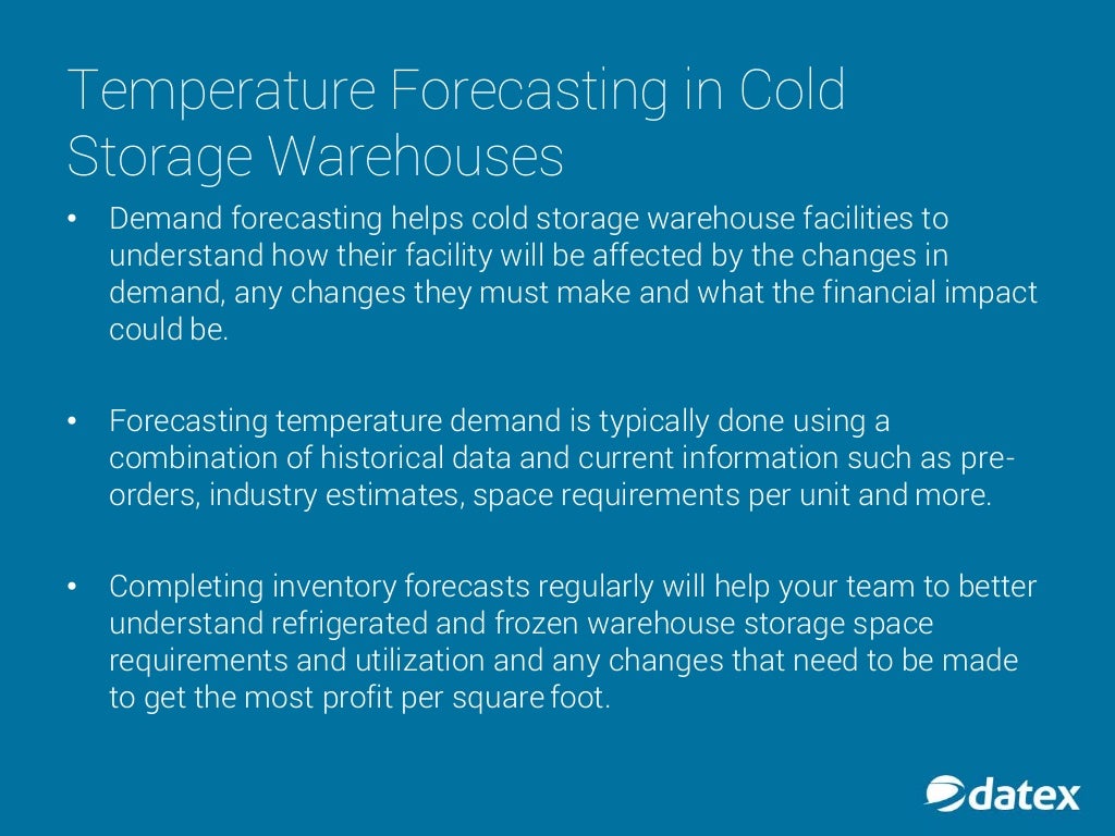 Cold Storage Warehouse Best Practices Forecasting End to End Tempe 