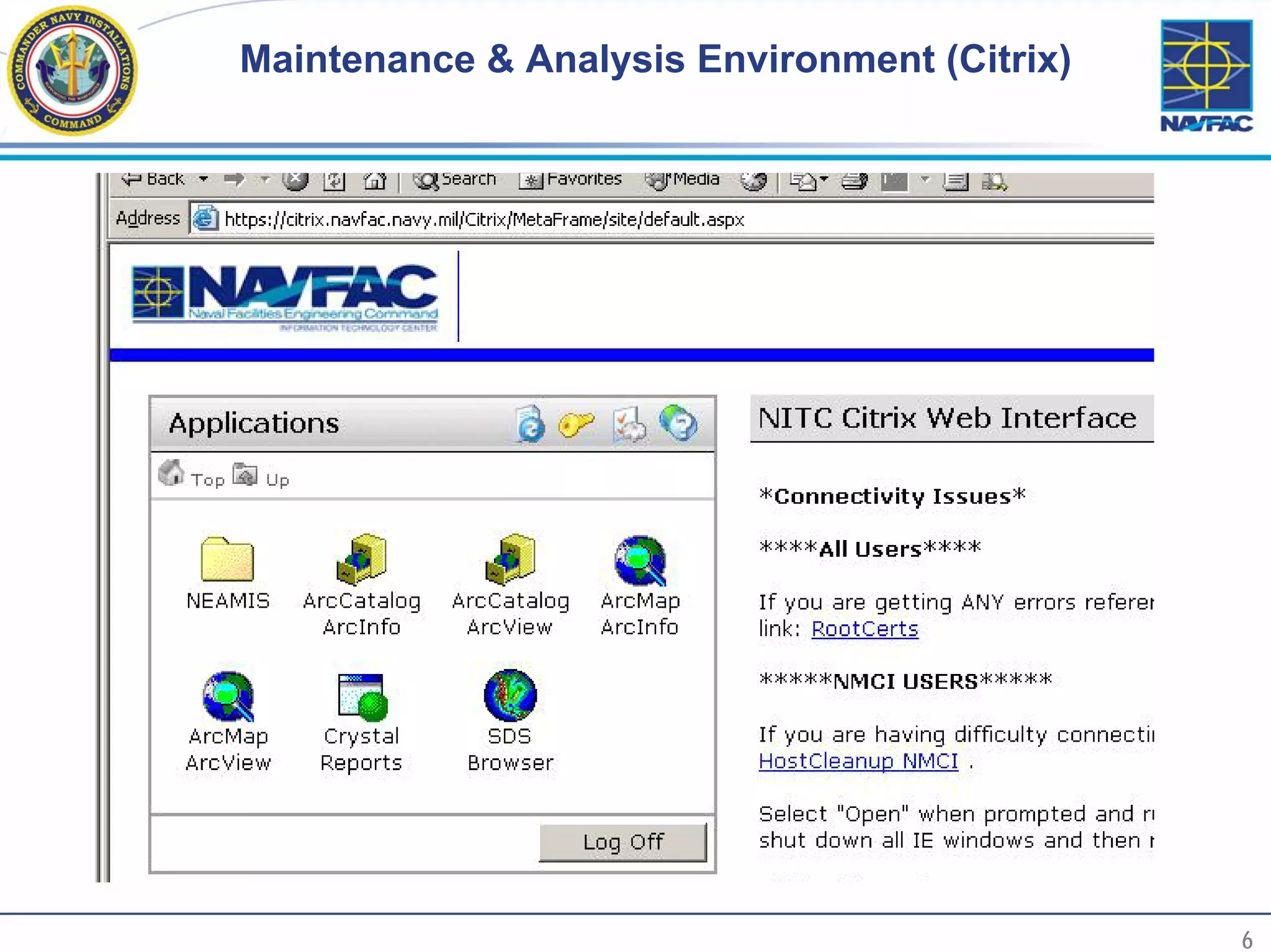 Maintenance & Analysis Environment (Citrix)




6                                                 6
 