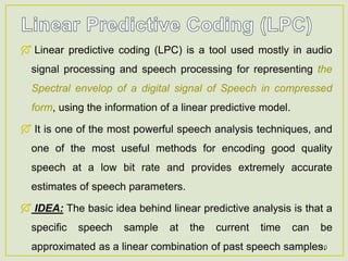 COLEA : A MATLAB Tool for Speech Analysis | PPTX