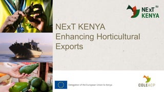 NExT KENYA
Enhancing Horticultural
Exports
 