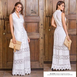 VESTIDO
$199.990
Ref. 427301 Vestido en algodón bordado
(incluye forro) Color: Blanco Tallas: XS-S-M-L $199.990
www.kritterium.com
50
 