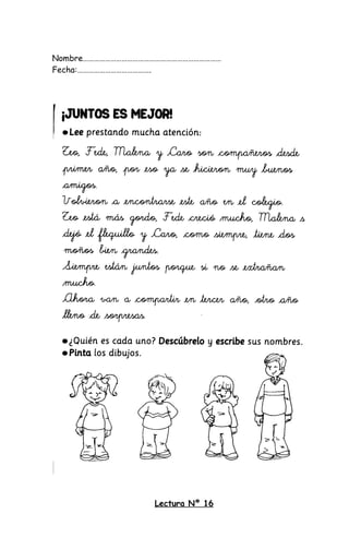 Nombre…………………………………………………………………
Fecha:………………………………….
Lectura Nº 16
 