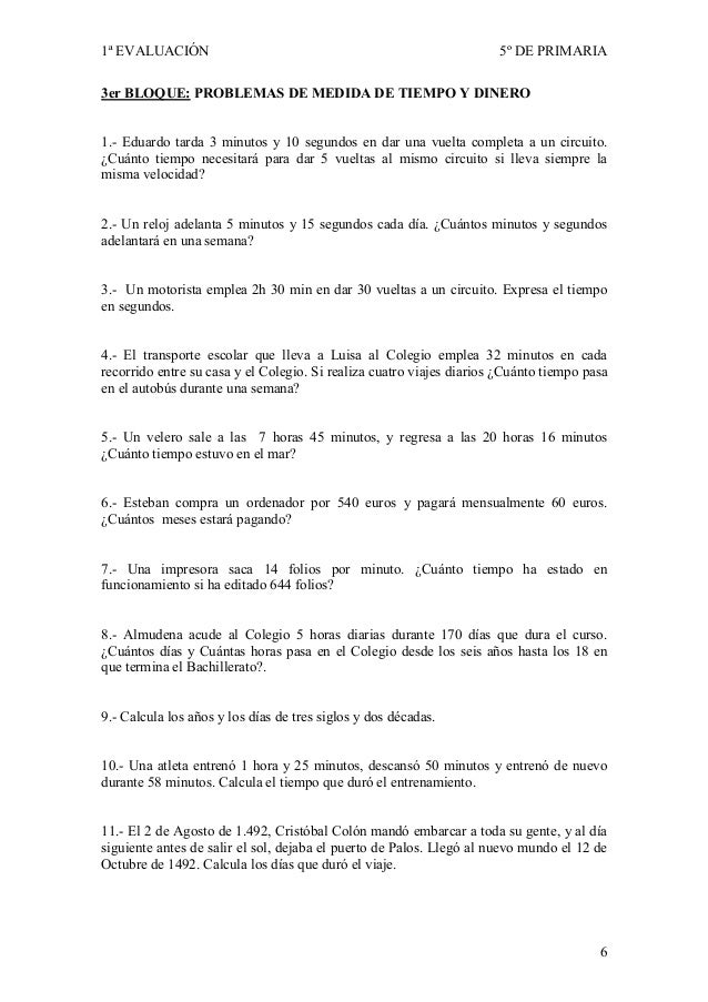Coleccion de problemas de matematicas 5 quinto de primaria
