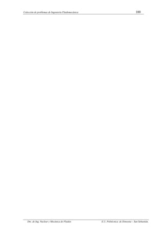 Colección de problemas de Ingeniería Fluidomecánica 100
Dto. de Ing. Nuclear y Mecánica de Fluidos E.U. Politécnica de Donostia – San Sebastián.
 