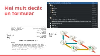 Mai mult decât
un formular
Este un
Bag
Este un
Git
 