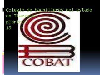 Colegió de bachilleres del estado
de Tlaxcala
plantel
19
 