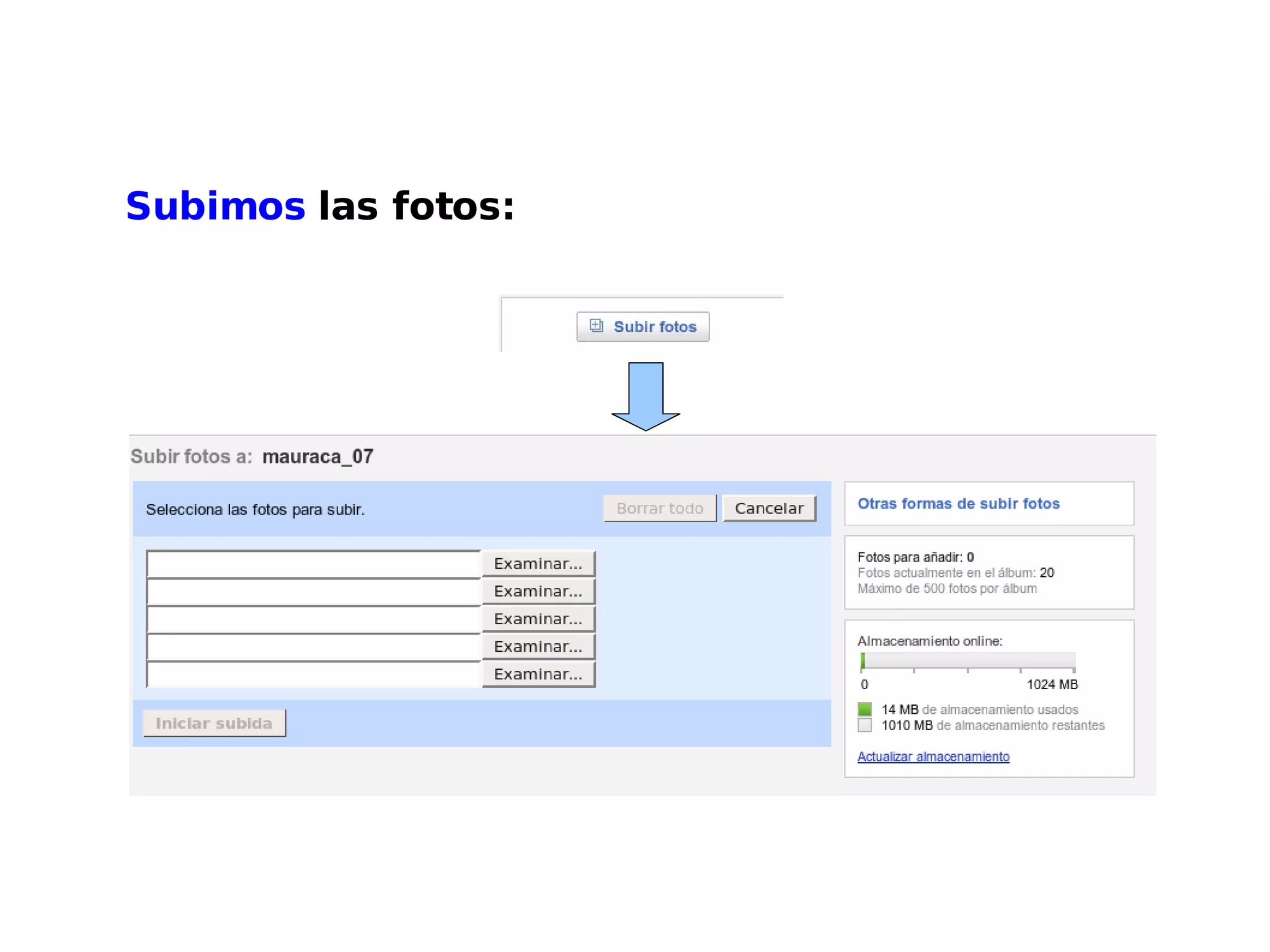 Subimos   las fotos: 