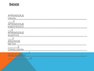 TIPOS DE APRENDIZAJE