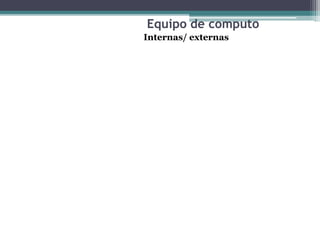 Equipo de computo
Internas/ externas
 