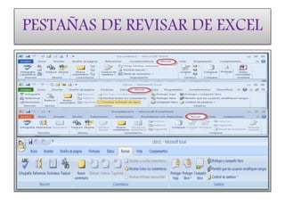 PESTAÑAS DE REVISAR DE EXCEL
 