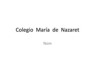 Colegio María de Nazaret

          Nom
 