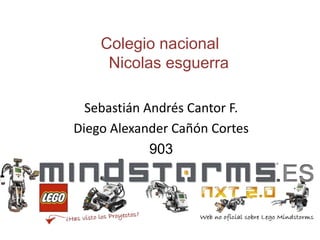Colegio nacional
Nicolas esguerra
Sebastián Andrés Cantor F.
Diego Alexander Cañón Cortes
903
 