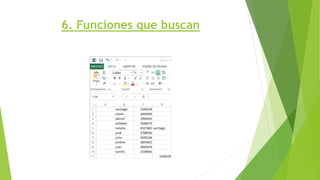 6. Funciones que buscan
 