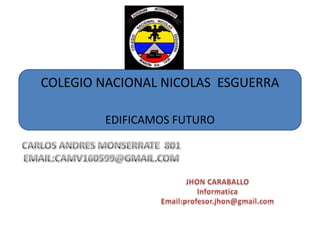 COLEGIO NACIONAL NICOLAS ESGUERRA
EDIFICAMOS FUTURO
 