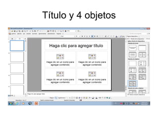 Título y 4 objetos 