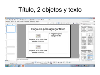 Título, 2 objetos y texto