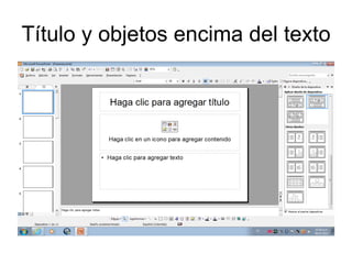 Título y objetos encima del texto 