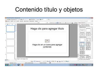 Contenido título y objetos 