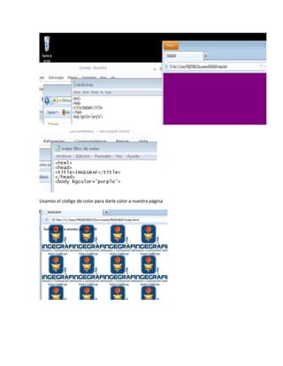Usamos el código de color para darle color a nuestra página